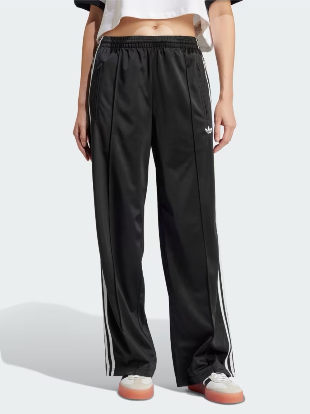 LIke New Adidas Adicolor Classic Firebird loose Black Track Pants. Size XS